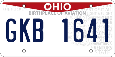 OH license plate GKB1641