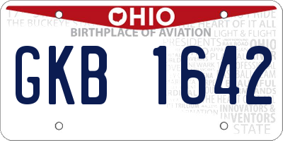 OH license plate GKB1642