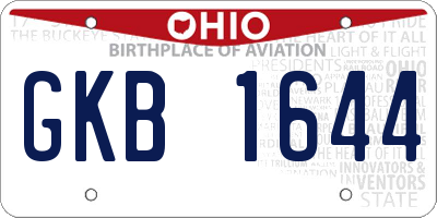 OH license plate GKB1644