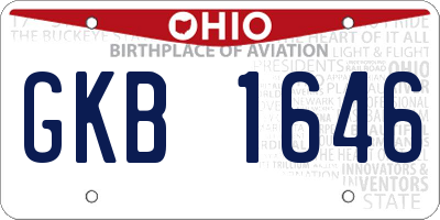 OH license plate GKB1646