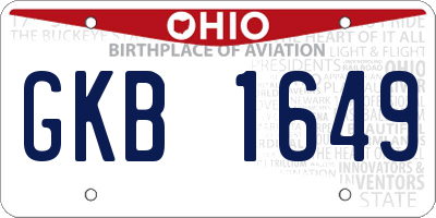 OH license plate GKB1649