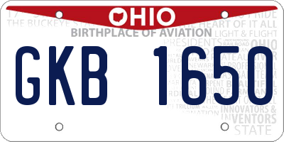 OH license plate GKB1650