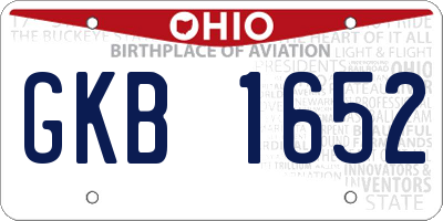 OH license plate GKB1652