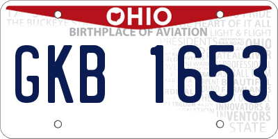 OH license plate GKB1653