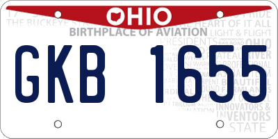 OH license plate GKB1655