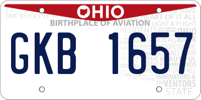 OH license plate GKB1657