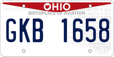OH license plate GKB1658