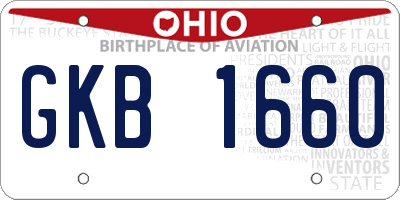 OH license plate GKB1660