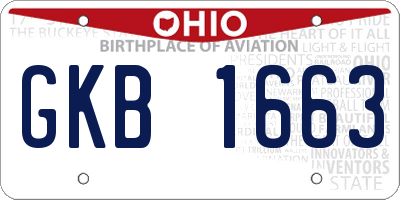 OH license plate GKB1663