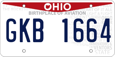OH license plate GKB1664