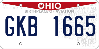 OH license plate GKB1665