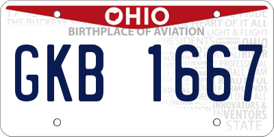 OH license plate GKB1667