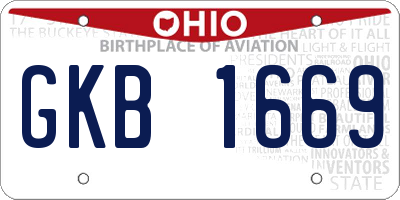 OH license plate GKB1669