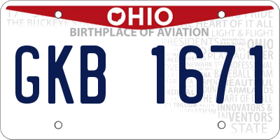 OH license plate GKB1671