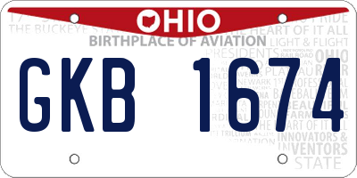 OH license plate GKB1674