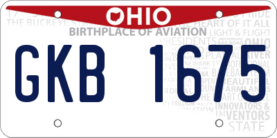 OH license plate GKB1675