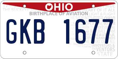 OH license plate GKB1677