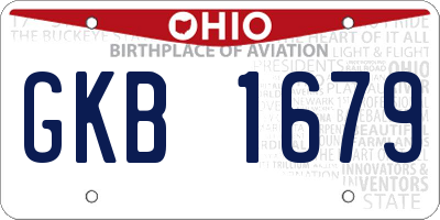 OH license plate GKB1679