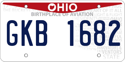 OH license plate GKB1682