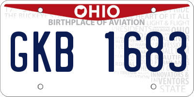 OH license plate GKB1683