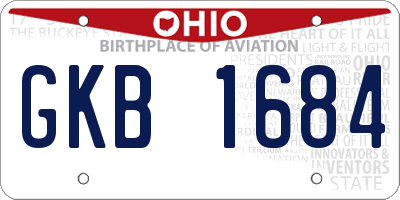 OH license plate GKB1684