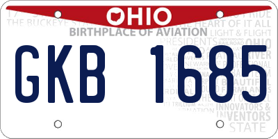 OH license plate GKB1685