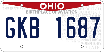 OH license plate GKB1687