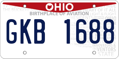 OH license plate GKB1688