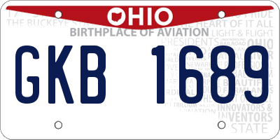 OH license plate GKB1689