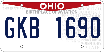 OH license plate GKB1690