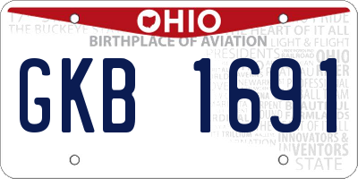 OH license plate GKB1691