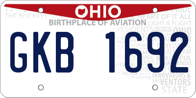 OH license plate GKB1692