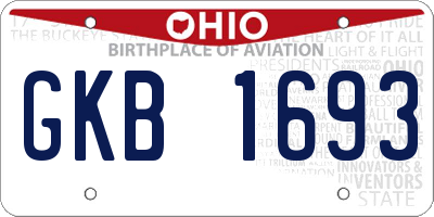OH license plate GKB1693