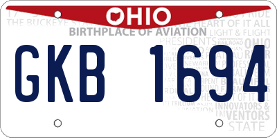 OH license plate GKB1694
