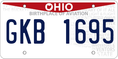 OH license plate GKB1695