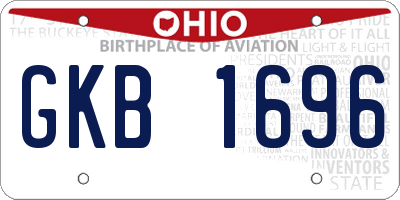 OH license plate GKB1696