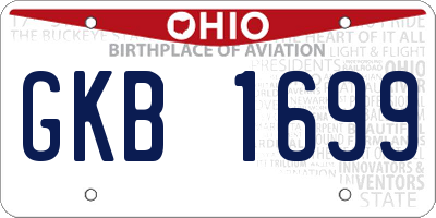OH license plate GKB1699