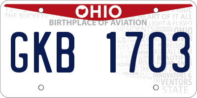 OH license plate GKB1703