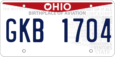 OH license plate GKB1704