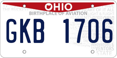 OH license plate GKB1706