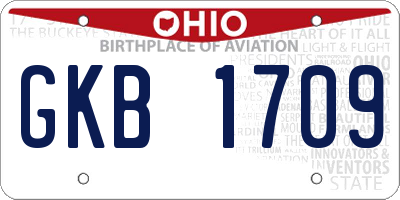 OH license plate GKB1709