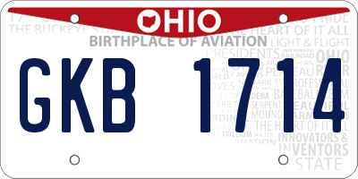 OH license plate GKB1714