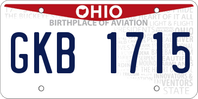 OH license plate GKB1715