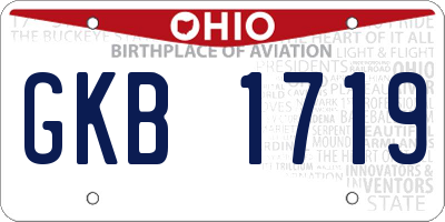 OH license plate GKB1719