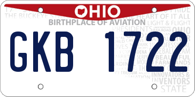 OH license plate GKB1722