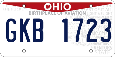 OH license plate GKB1723