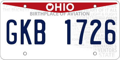 OH license plate GKB1726