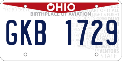 OH license plate GKB1729
