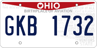 OH license plate GKB1732
