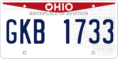 OH license plate GKB1733